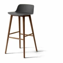 &Tradition Rely HW123 barstol Stone grey-lackerad valnöt 75 cm