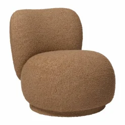 Clearance Ferm Living Rico lounge chair raw bouclé piccolo fåtölj Tan