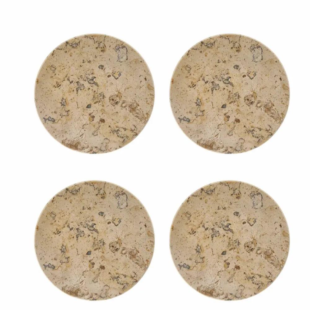 Scandi Living Ridge glasunderlägg Ø10 cm 4-pack Marmor