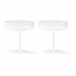 Sale Ferm Living Ripple champagneglas 2-pack Frosted