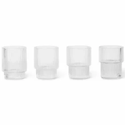Sale Ferm Living Ripple glas small 6 cl 4-pack Klar