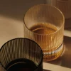 Outlet Ferm Living Ripple tumbler glas 25 cl 2-pack Smoked Grey