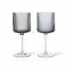 Clearance Ferm Living Ripple vitvinsglas 26 cl 2-pack Smoked grey