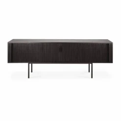 Ethnicraft Roller Max TV-bänk Lackad teak-svart-2 dörrar