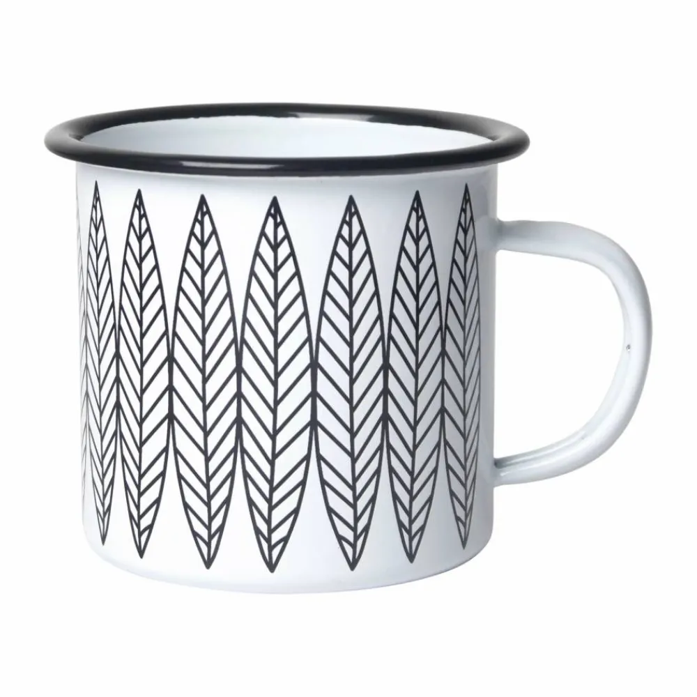 Clearance Pluto Design Salix emaljmugg Vit-svart