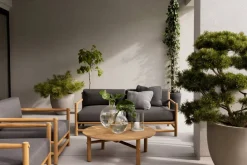 Clearance Skargaarden Saltholm loungefåtölj teak-gråbrun dyna