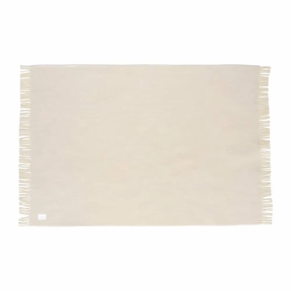 Scandi Living Sandstone ullpläd 130x180 cm Creme