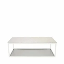 New Scherlin soffbord 11 marmor vit vitlackat stativ zinkplåt