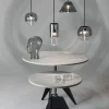 Tom Dixon Screw cafébord Ø90 cm White marble-cast iron