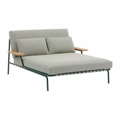 Muuto Settle loungesäng Ribbed Weave 2-dark green med armstöd