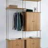MOEBE Shelving System hylla med skåp Ek-warm grey 163x200x35 cm S.200.2.C