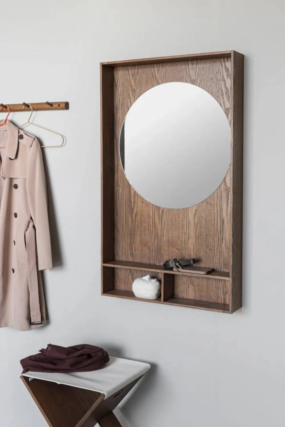 Online Mette Ditmer Show-me spegel med hylla large Dark oiled