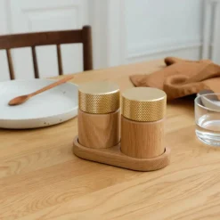 Clearance Gejst Sina salt-och pepparkvarn 6 cm Ek-mässing