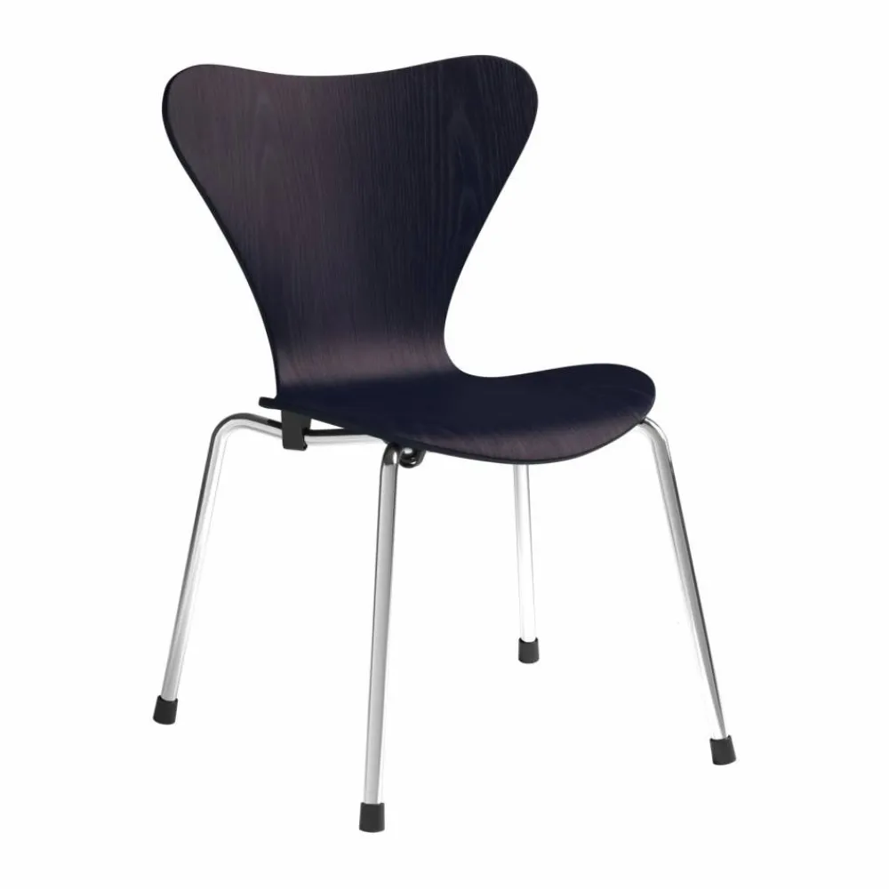 Fritz Hansen 3177 Sjuan barnstol Midnight blue färgad ask-krom