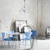 Fritz Hansen Sjuan 3107 stol Ljusbeige-färgad ask-kromat stålstativ