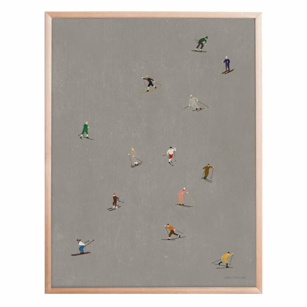 Fine Little Day Skiers poster 40x50 cm Grå