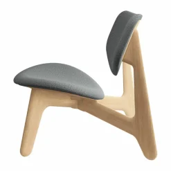 Tom Dixon Slab loungestol klädd sits Natural brushed oak-Hallingdal 0130 mid grey