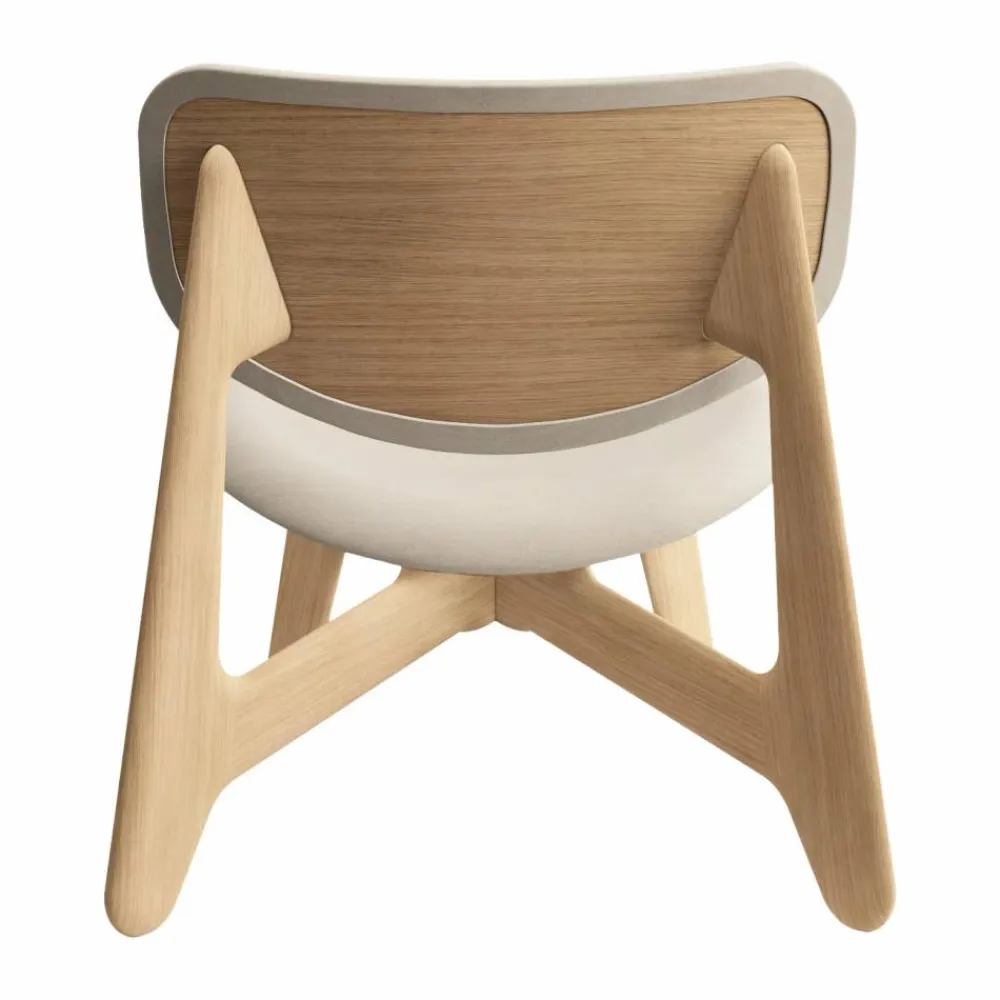 Hot Tom Dixon Slab loungestol klädd sits Natural brushed oak-Linara 05 CMHR Cream