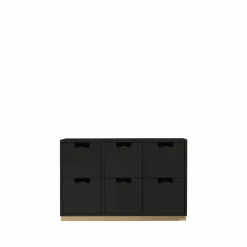 Clearance Asplund Snö B2 byrå char grey björksockel