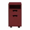Asplund Snö G3 sängbord Brown red svarta hjul