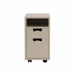 New Asplund Snö G3 sängbord dark sand svarta hjul