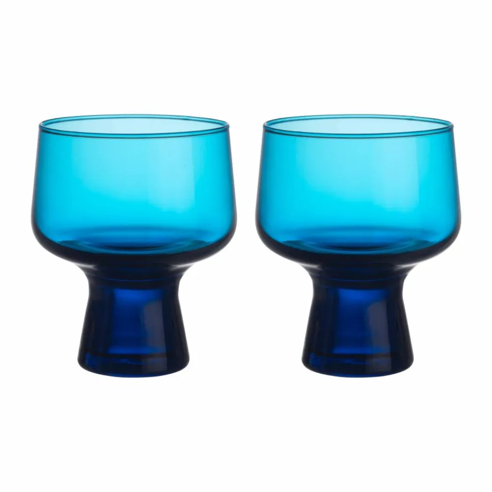 Iittala Solare glas på fot 29 cl 2-pack Elektrisk blå