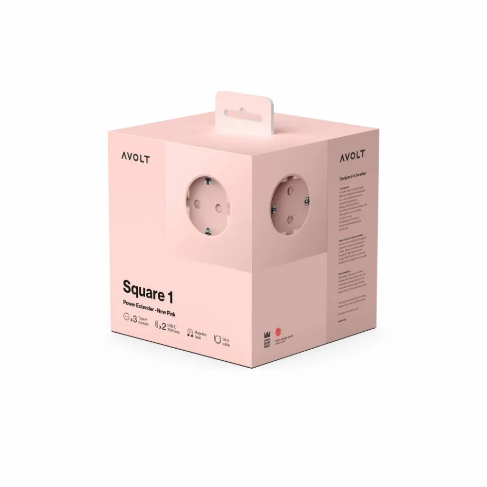Online Avolt Square 1 grenuttag USB-C 30W 1 8 m New Pink