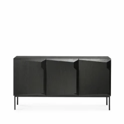 Ethnicraft Stairs sideboard 3 dörrar Svartbetsad ek 150x80x46 cm
