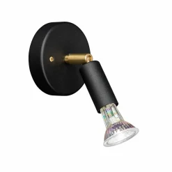 Örsjö Belysning Star 1 vägglampa svart med kabel och dimmer