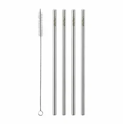 Stelton återanvändbara sugrör 4-pack Steel