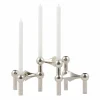 Best STOFF Nagel ljusstake krom 3-pack + vita ljus 12-pack