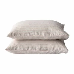 Hot Tell Me More Stonewashed linen örngott 50x60 cm 2-pack Hazelnut stripe