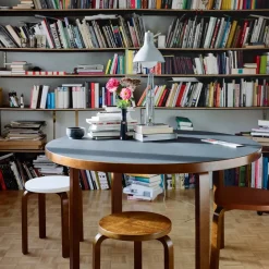Artek Stool E60 pall 4 st ben Naturlackerad björk-Orange