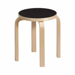 Artek Stool E60 pall 4 st ben Naturlackerad björk-Svart