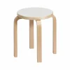 Artek Stool E60 pall 4 st ben Vit laminat-Björk