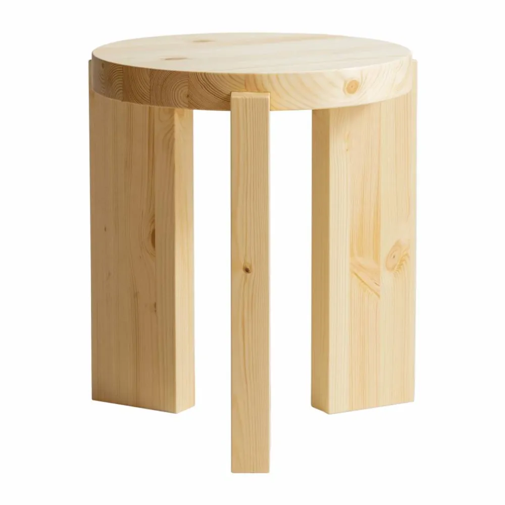 Clearance Vaarnii 001 Stool pall Matt oljevaxad furu Ø40x44 cm