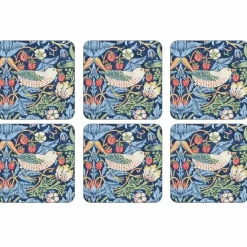 Hot Pimpernel Strawberry Thief glasunderlägg 6-pack Blå