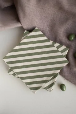 Online DBKD Stripe pappersservett 33x33 cm 20-pack Green