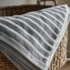 NJRD Stripes badhandduk 70x140 cm Grå