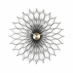 Vitra Sunflower väggklocka Svart ask-Mässing