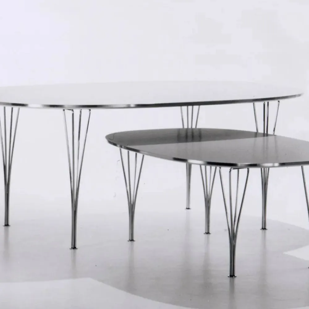 Fritz Hansen Superellipse B616 matbord 170x100 cm White laminate-chrome