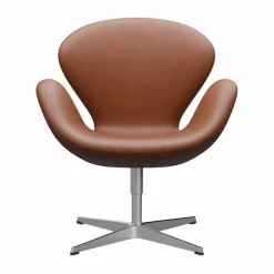 New Fritz Hansen Svanen 3320 fåtölj Essential läder walnut-borstad aluminium
