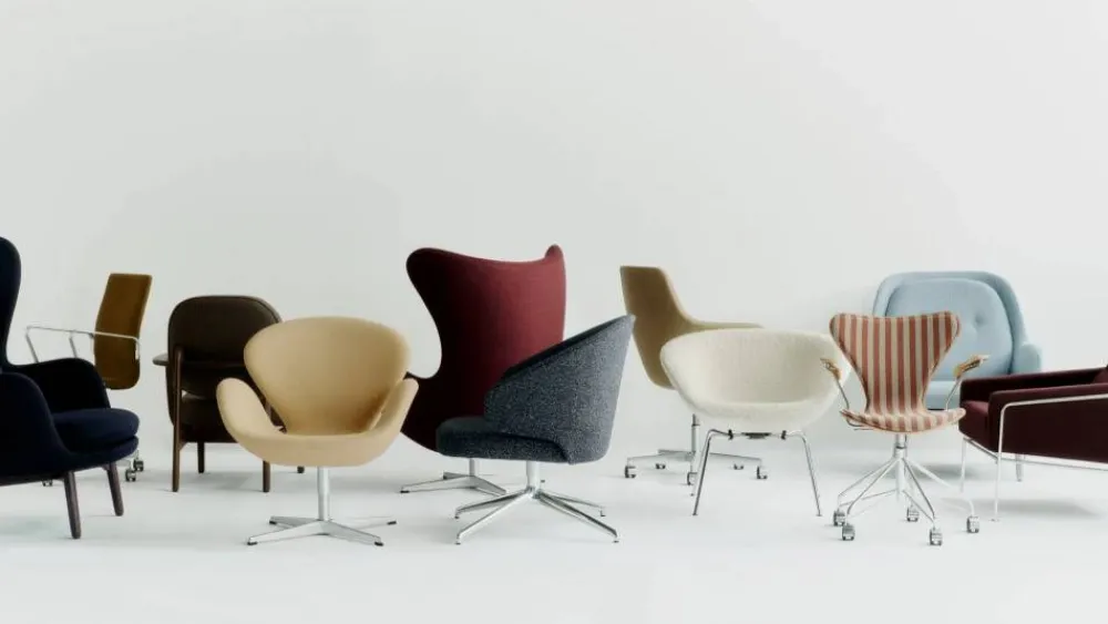 Barn Fritz Hansen Svanen 3320 fåtölj Natural läder-borstad aluminium