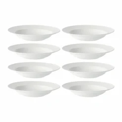Rörstrand Swedish Grace djup tallrik Ø25 cm 8-pack - Snö (vit)