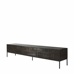 Outlet Ethnicraft Tabwa mediabänk Svart teak 51x240 cm