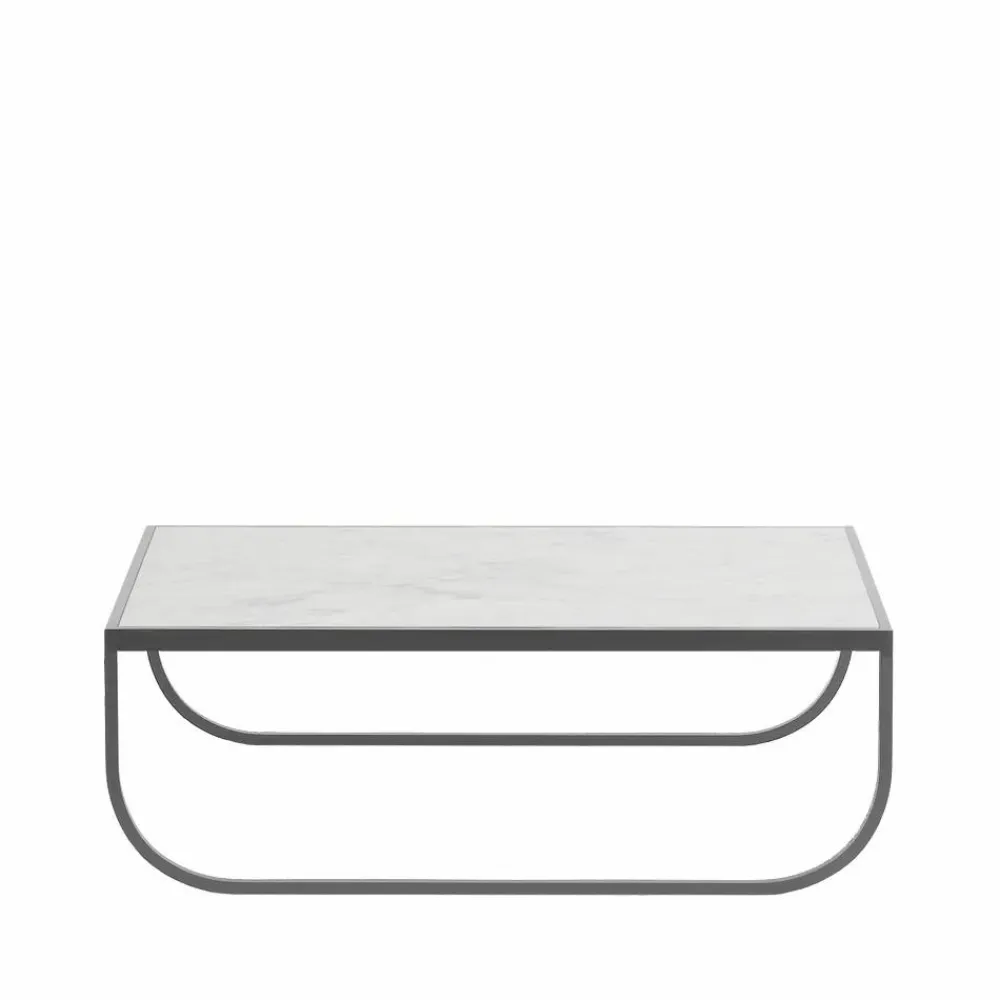 Asplund Tati Low soffbord marmor vit storm grey stativ