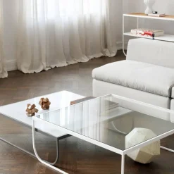Asplund Tati Low soffbord marmor vit vitt stativ