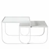 Clearance Asplund Tati Square soffbord glas vitt stativ