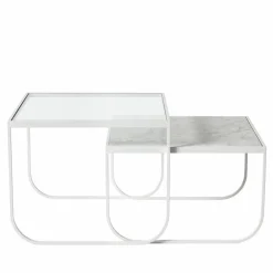 Clearance Asplund Tati Square soffbord glas vitt stativ