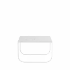 Asplund Tati Square soffbord marmor vit vitt stativ